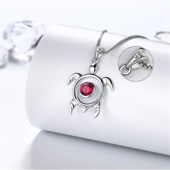 Silver Turtle Necklace Aurora Tears Celtic Spiral 925 Sterling Silver Women - Picture 4 of 6